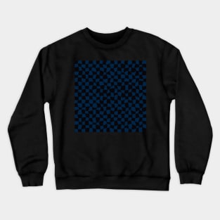 Warped Checkerboard, Black and Blue Crewneck Sweatshirt